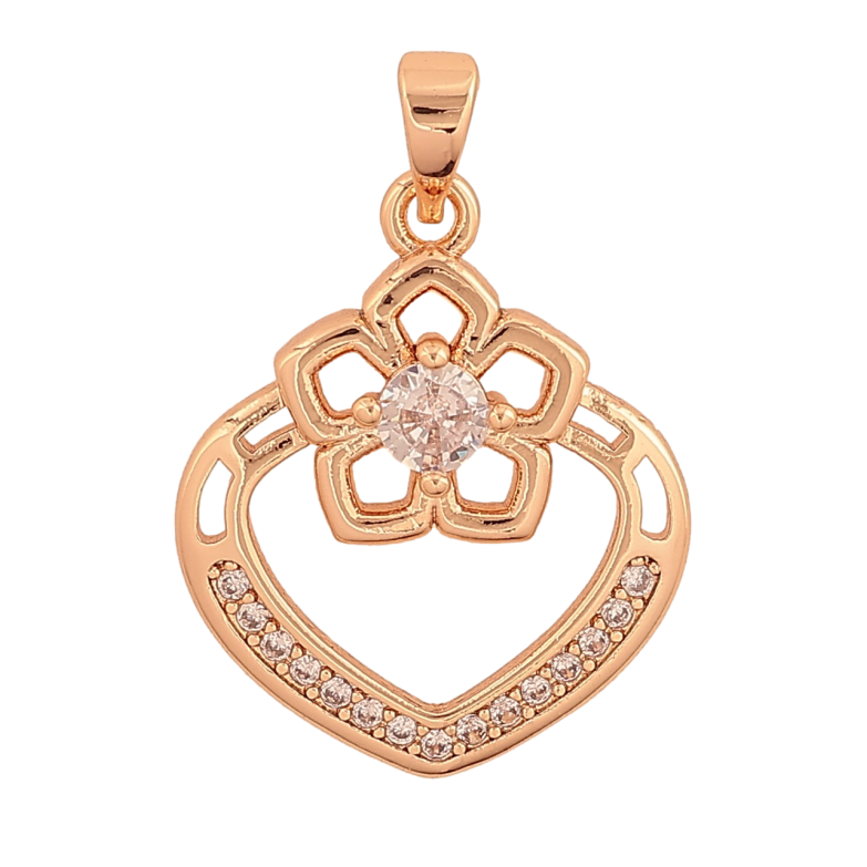 Кулон Xuping M&L колір 18K "Серце з квіточкою" для ланцюжка до 5мм фото №1