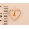 Кулон Xuping M&L колір 18K "Серце з кристалами і помаранчевою емаллю" для ланцюжка до 4мм фото №2