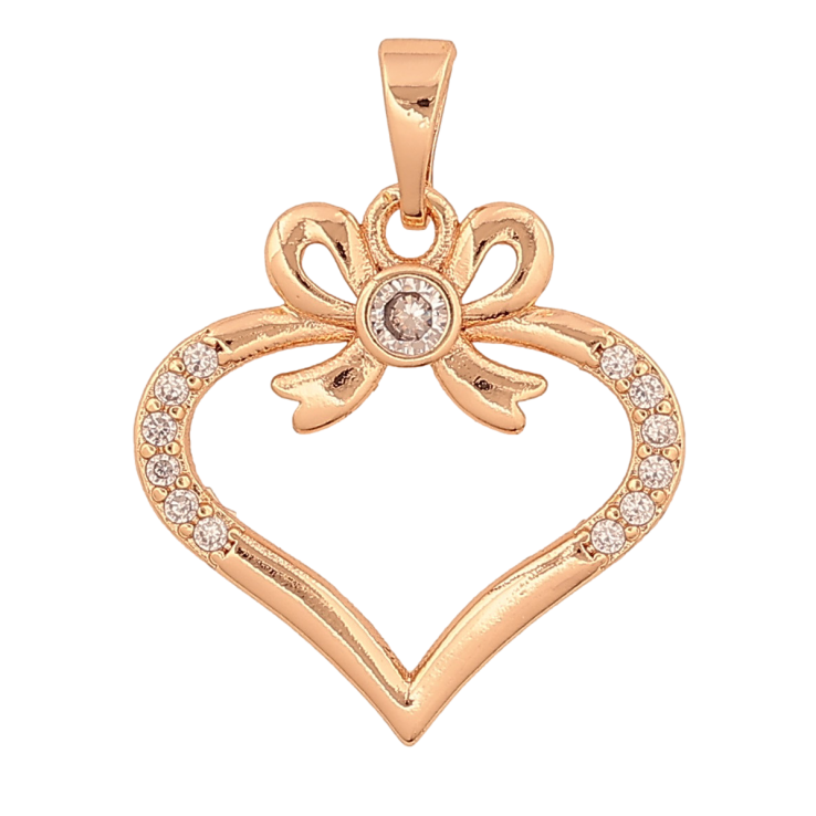 Кулон Xuping M&L колір 18K "Серце з бантом" для ланцюжка до 5мм фото №24 Кулон Xuping M&L колір 18K "Серце з бантом" для ланцюжка до 5мм фото №24