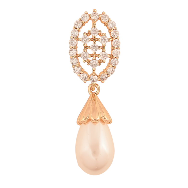 Кулон Xuping M&L цвет 18K "Узор с кристаллами и жемчужной подвеской" для цепочки до 2мм фото №4