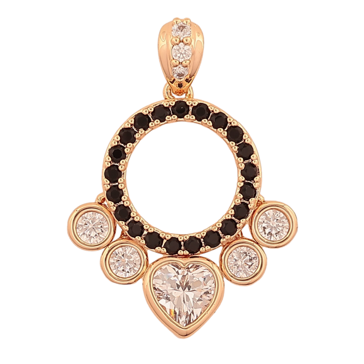 Кулон Xuping M&L колір 18K "Візерунок з чорно-білими кристалами" для ланцюжка до 4мм фото №15