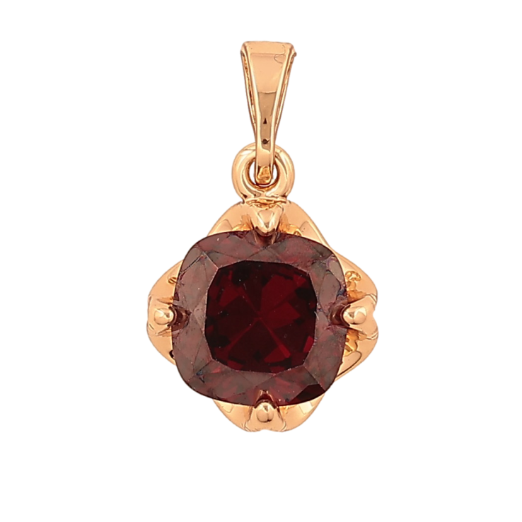 Кулон Xuping цвет Позолота 18K "Бордовый кристалл" для цепочки до 5мм фото №18