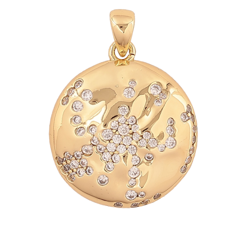 Кулон Xuping колір Позолота 14К "Візерунок кристалами" для ланцюжка до 4мм фото №1