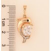 Кулон Xuping колір Позолота 18K "Дельфін з кристалом" для ланцюжка до 6мм фото №2