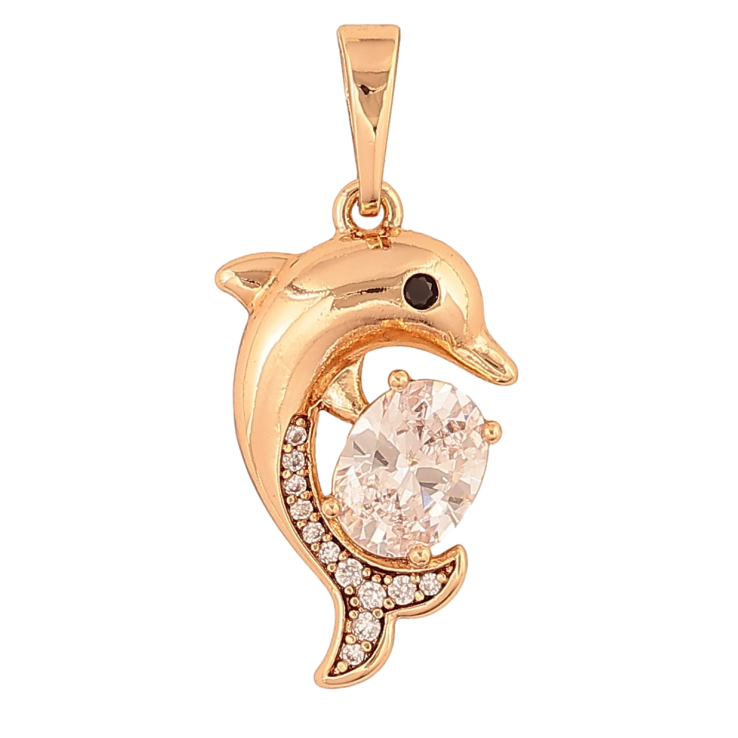 Кулон Xuping колір Позолота 18K "Дельфін з кристалом" для ланцюжка до 6мм фото №22