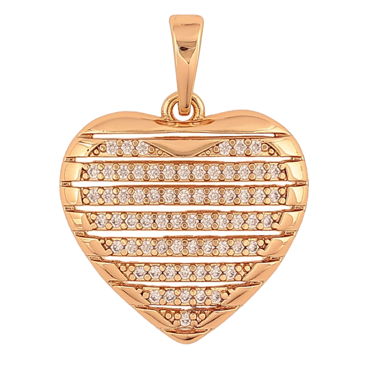 Кулон Xuping колір Позолота 18K "Серце з доріжками кристалів" для ланцюжка до 6мм фото №24