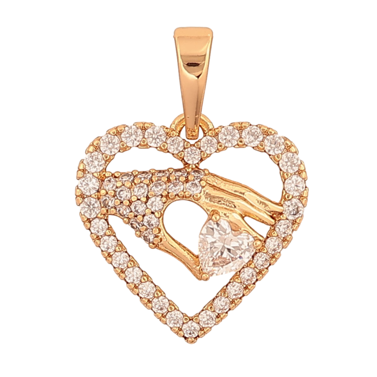Кулон Xuping колір Позолота 18К "Серце декоративне з кристалами" для ланцюжка до 6мм фото №7
