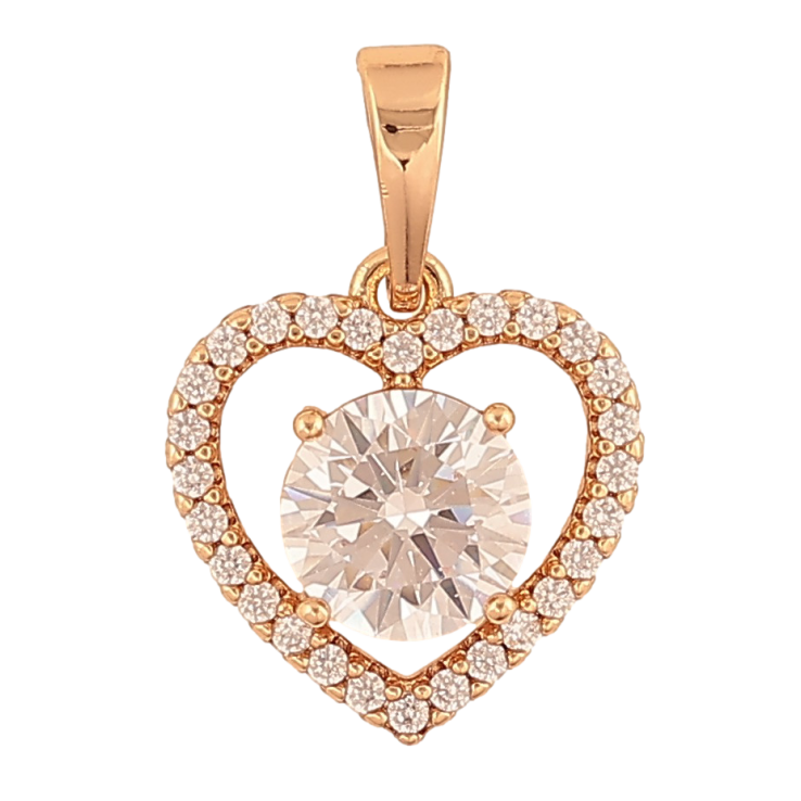 Кулон Xuping колір Позолота 18K "Серце з кристалами" для ланцюжка до 6мм фото №4