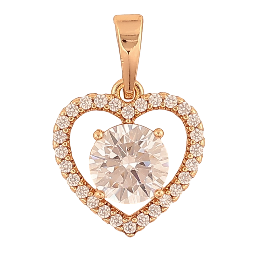 Кулон Xuping колір Позолота 18K "Серце з кристалами" для ланцюжка до 6мм фото №1