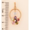 Кулон Xuping колір Позолота 18К "Різнокольорова кристальна квіточка" для ланцюжка до 6мм фото №2