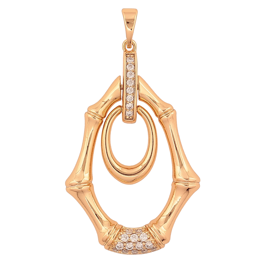 Кулон Xuping колір Позолота 18К "Візерунок з кристалами" для ланцюжка до 5мм фото №1