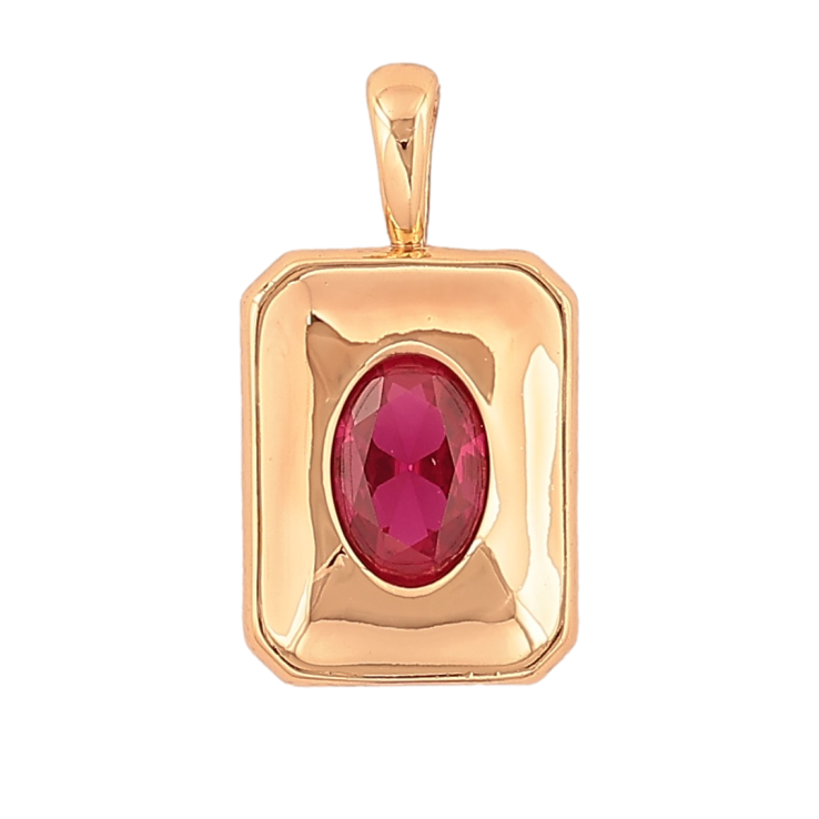 Кулон Xuping колір Позолота 18K "Вставка малиновий кристал" для ланцюжка до 4мм фото №8