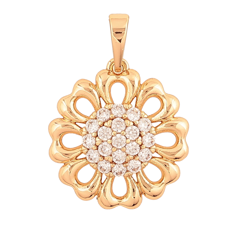 Кулон Xuping колір Позолота 18К "Квіточка з кристалами" для ланцюжка до 6мм фото №1 Кулон Xuping колір Позолота 18К "Квіточка з кристалами" для ланцюжка до 6мм фото №1