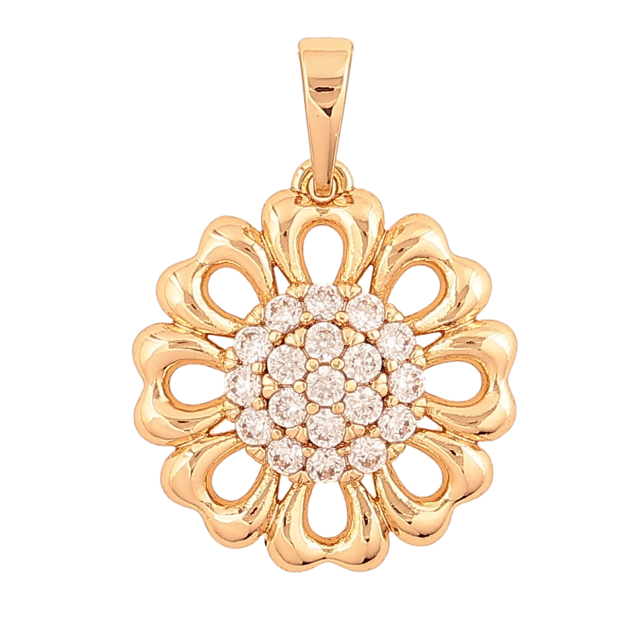 Кулон Xuping колір Позолота 18К "Квіточка з кристалами" для ланцюжка до 6мм фото №1 Кулон Xuping колір Позолота 18К "Квіточка з кристалами" для ланцюжка до 6мм фото №1