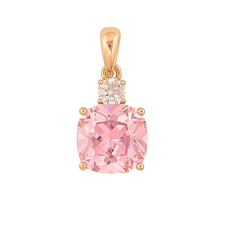 Кулон Xuping колір Позолота 18К "Рожевий кристал" для ланцюжка до 4мм фото №24