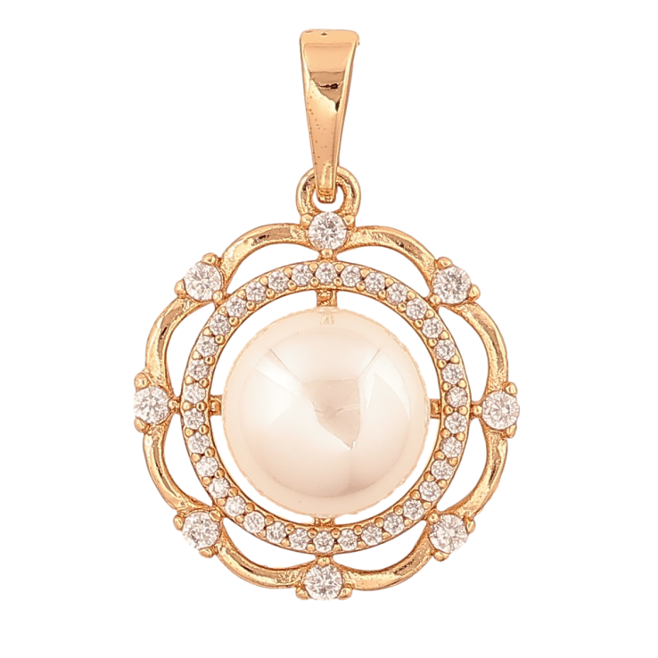 Кулон Xuping колір Позолота 18K "Перлинна квітка" для ланцюжка до 6мм фото №2