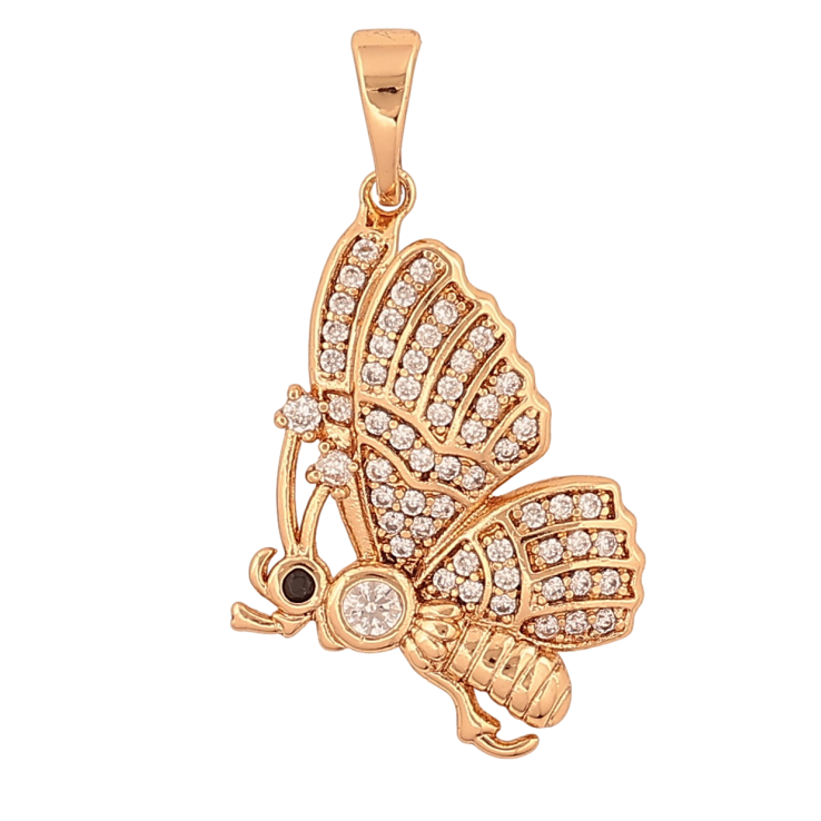 Кулон Xuping колір Позолота 18К "Метелик з кристалами" для ланцюжка до 5мм фото №17