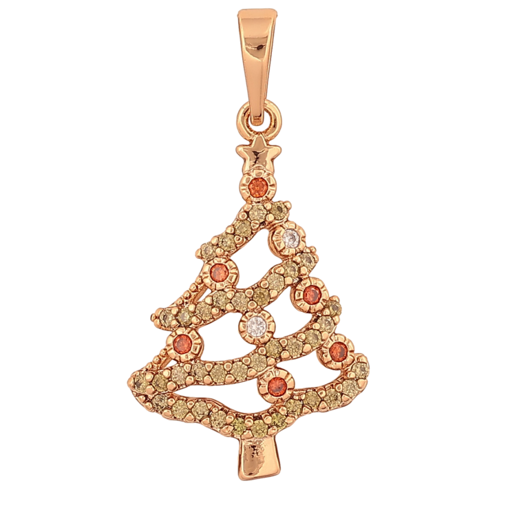 Кулон Xuping колір Позолота 18К "Новорічна ялинка з кристалами" для ланцюжка до 6мм фото №5