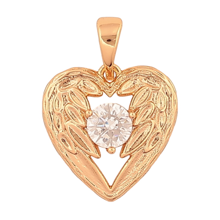 Кулон Xuping колір Позолота 18К "Серце з кристалом" для ланцюжка до 5мм фото №2 Кулон Xuping колір Позолота 18К "Серце з кристалом" для ланцюжка до 5мм фото №2