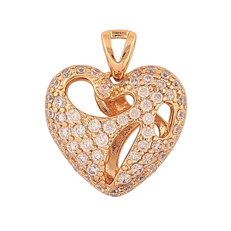 Кулон Xuping колір Позолота 18К "Серце з інкрустацією кристалами" для ланцюжка до 2мм фото №9