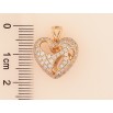 Кулон Xuping колір Позолота 18К "Серце з інкрустацією кристалами" для ланцюжка до 2мм фото №2
