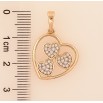 Кулон Xuping колір Позолота 18К "Сердечка з кристалами" для ланцюжка до 6мм фото №2