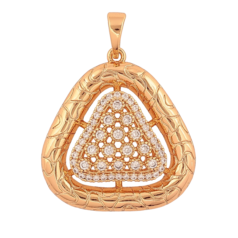 Кулон Xuping колір Позолота 18К "Візерунок з кристалами" для ланцюжка до 5мм фото №1