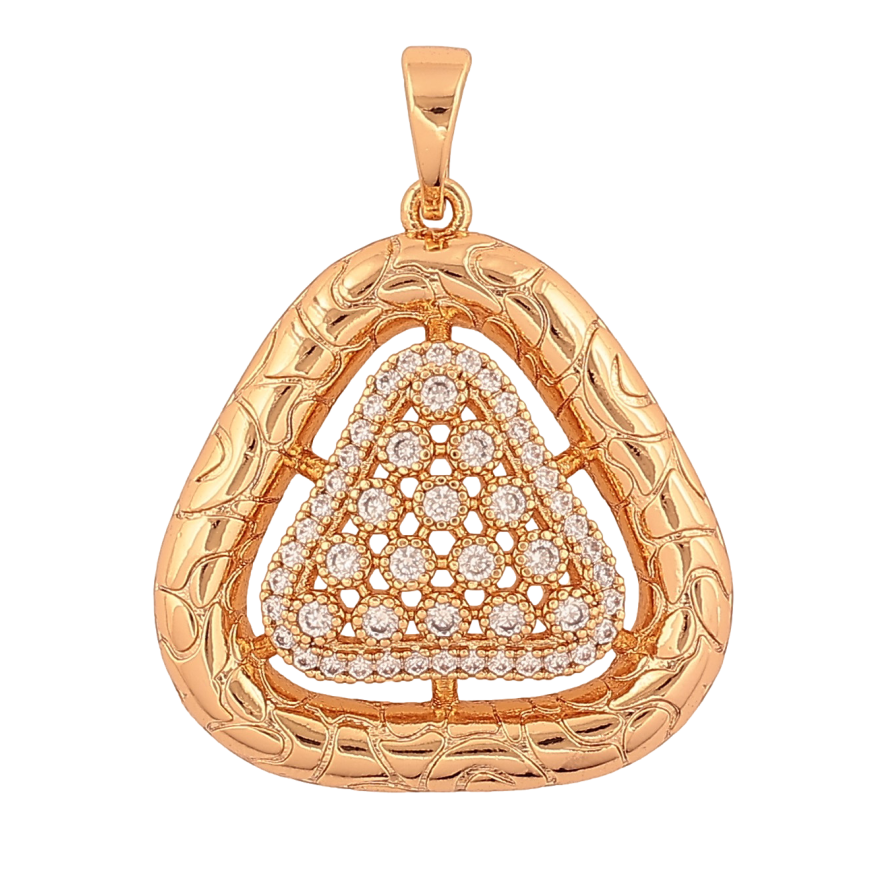 Кулон Xuping колір Позолота 18К "Візерунок з кристалами" для ланцюжка до 5мм фото №1