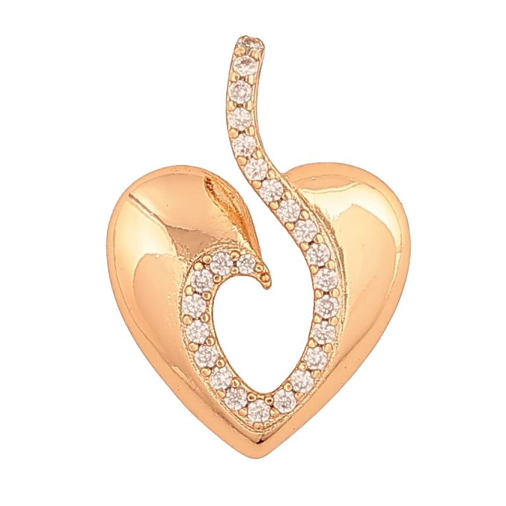 Кулон Xuping колір Позолота 18К "Серце з кристалами" для ланцюжка до 2мм фото №10