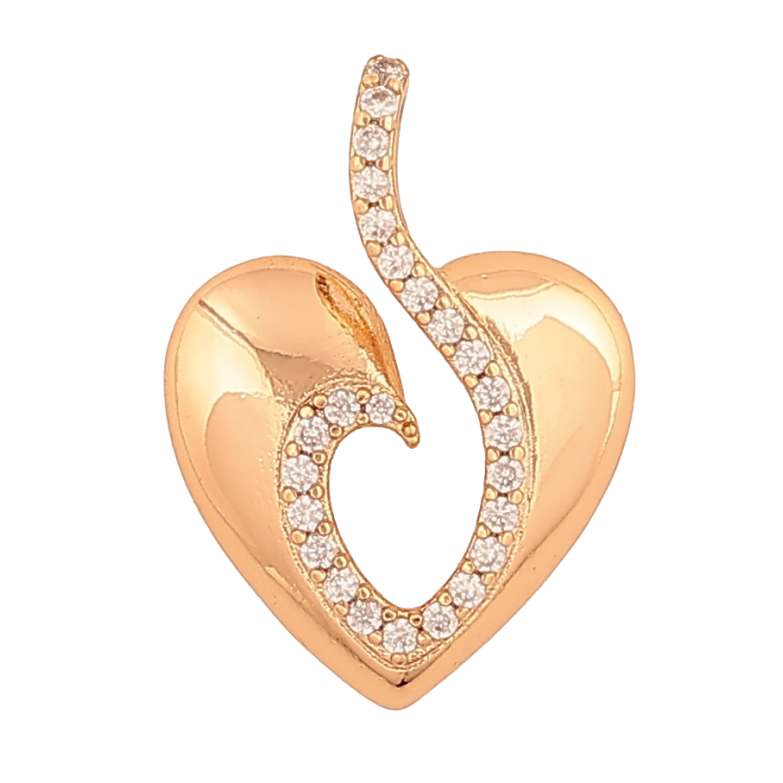 Кулон Xuping колір Позолота 18К "Серце з кристалами" для ланцюжка до 2мм фото №1