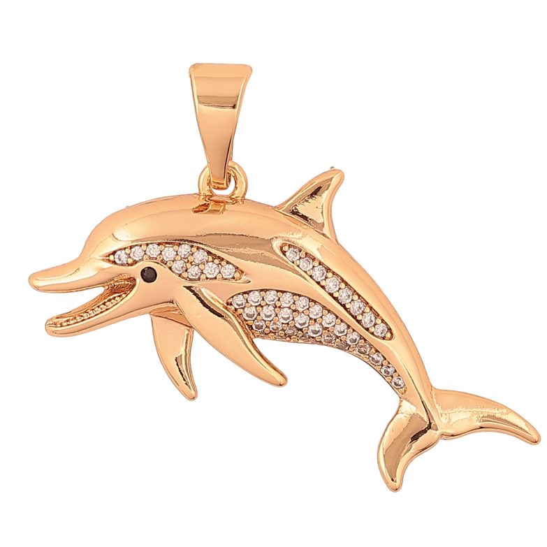Кулон Xuping колір Позолота 18К "Дельфін" для ланцюжка до 7мм фото №3 Кулон Xuping колір Позолота 18К "Дельфін" для ланцюжка до 7мм фото №3