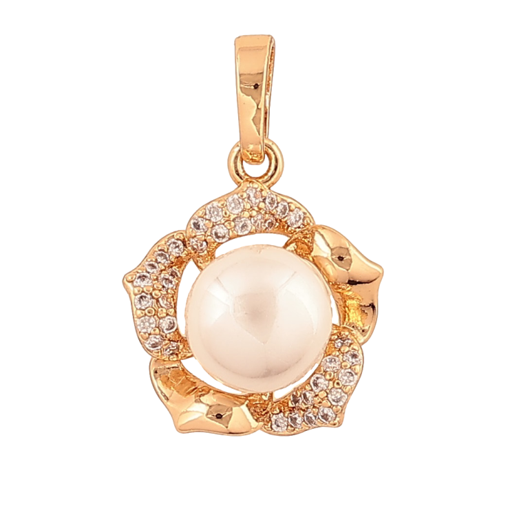 Кулон Xuping колір Позолота 18K "Перлинна квітка" для ланцюжка до 5мм фото №4