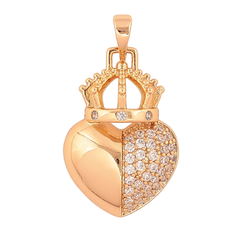 Кулон Xuping колір Позолота 18К "Серце з короною" для ланцюжка до 5мм фото №1