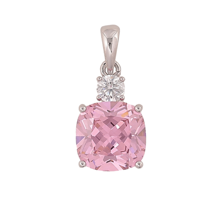 Кулон Xuping колір Родій "Рожевий кристал" для ланцюжка до 4мм фото №9