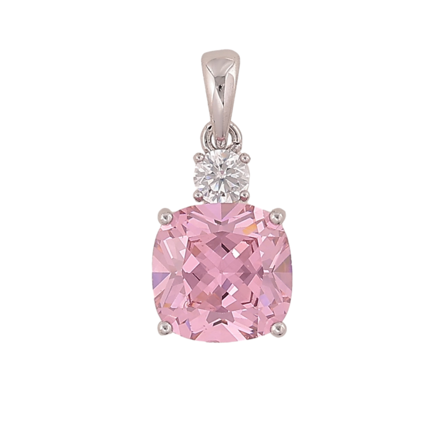 Кулон Xuping колір Родій "Рожевий кристал" для ланцюжка до 4мм фото №1
