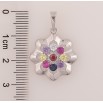 Кулон Xuping колір Родій "Квітка з різнокольоровими кристалами" для ланцюжка до 6мм фото №2