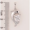 Кулон Xuping колір Родій "Дельфін з кристалом" для ланцюжка до 6мм фото №2