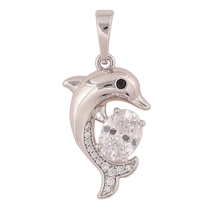 Кулон Xuping колір Родій "Дельфін з кристалом" для ланцюжка до 6мм фото №19 Кулон Xuping колір Родій "Дельфін з кристалом" для ланцюжка до 6мм фото №19