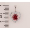 Кулон Xuping колір Родій "Серце з червоним кристалом" для ланцюжка до 6мм фото №2