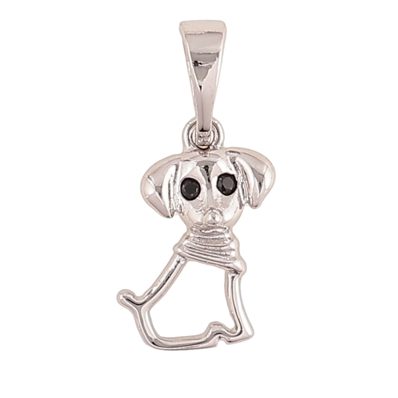 Кулон Xuping колір Родій "Собачка з кристалами" для ланцюжка до 5мм фото №1 Кулон Xuping колір Родій "Собачка з кристалами" для ланцюжка до 5мм фото №1