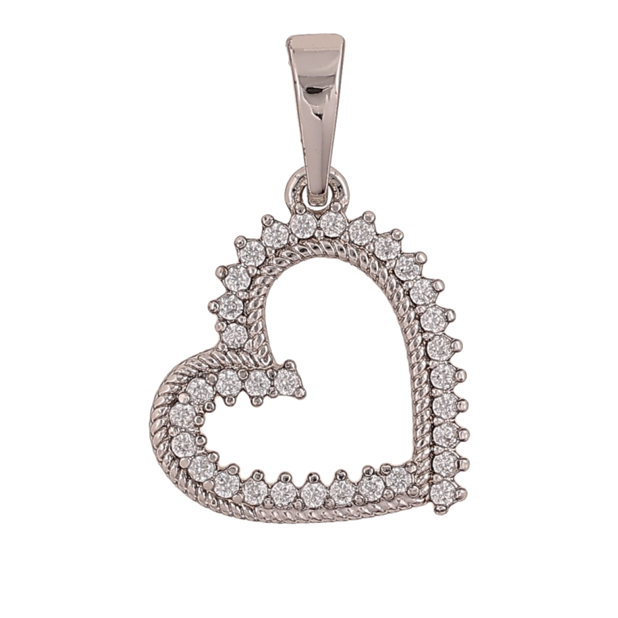 Кулон Xuping цвет Родий "Сердечко с кристаллами" для цепочки до 6мм фото №1 Кулон Xuping цвет Родий "Сердечко с кристаллами" для цепочки до 6мм фото №1