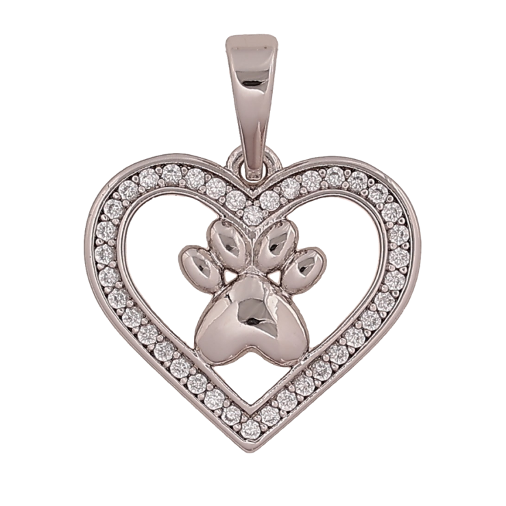 Кулон Xuping колір Родій "Серце з лапкою" для ланцюжка до 6мм фото №25