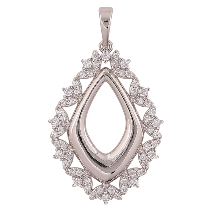 Кулон Xuping колір Родій "Візерунок з кристалами" для ланцюжка до 6мм фото №4