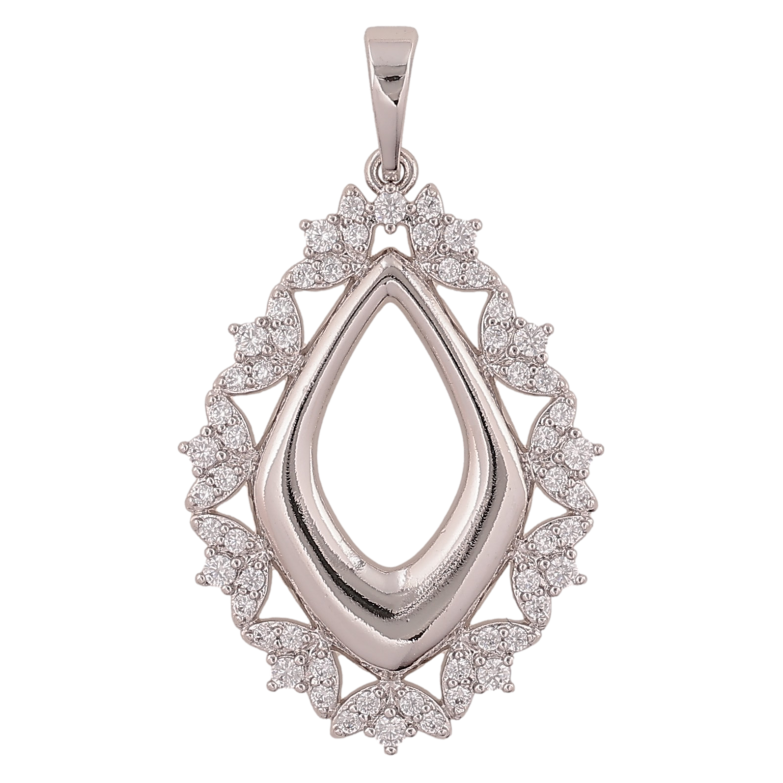 Кулон Xuping цвет Родий "Узор с кристаллами" для цепочки до 6мм фото №1