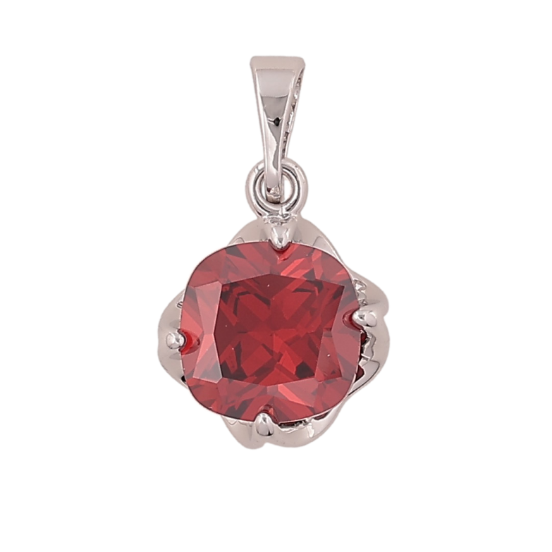 Кулон Xuping цвет Родий "Красный кристалл" для цепочки до 5мм фото №1