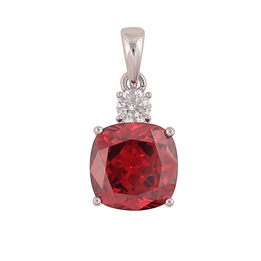 Кулон Xuping колір Родій "Червоний кристал" для ланцюжка до 4мм фото №1