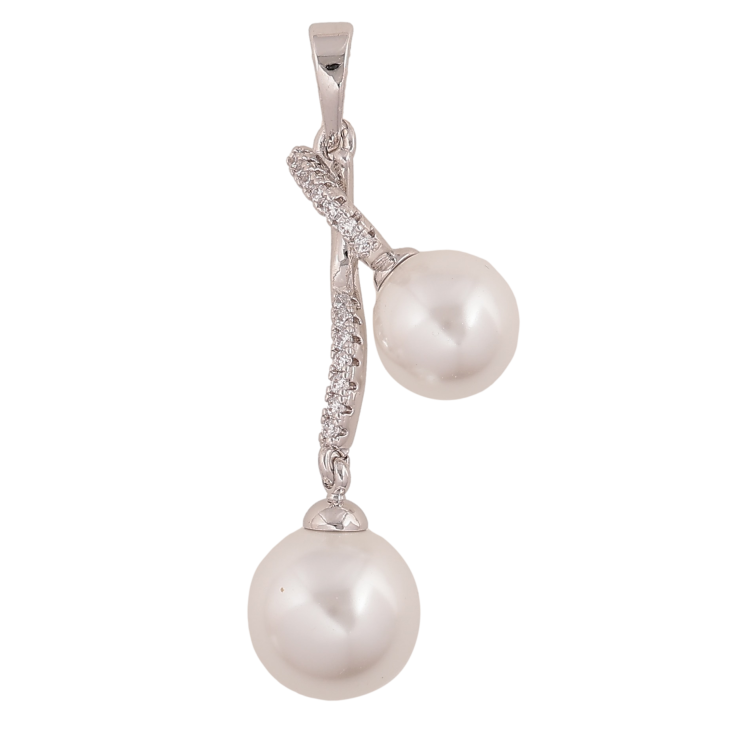 Кулон Xuping колір Родій "Візерунок з кристалами і перлинами" для ланцюжка до 6мм фото №20