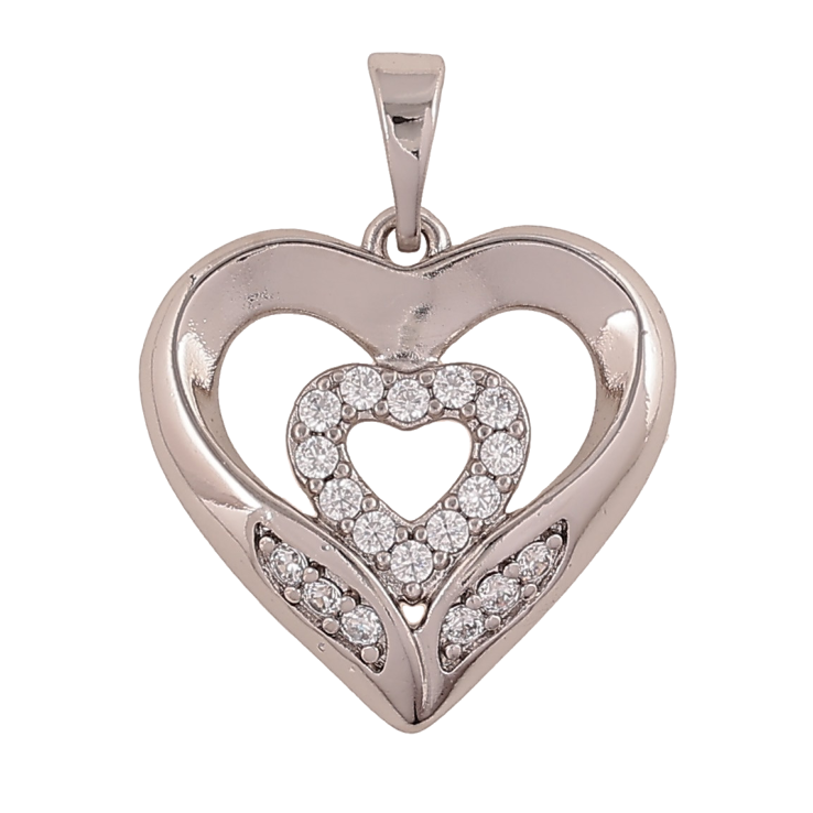 Кулон Xuping колір Родій "Серце" для ланцюжка до 5мм фото №2