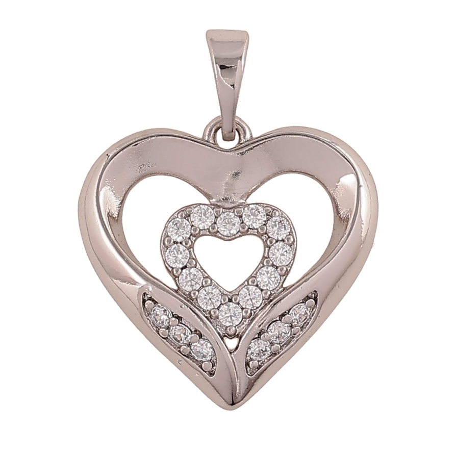 Кулон Xuping колір Родій "Серце" для ланцюжка до 5мм фото №1 Кулон Xuping колір Родій "Серце" для ланцюжка до 5мм фото №1