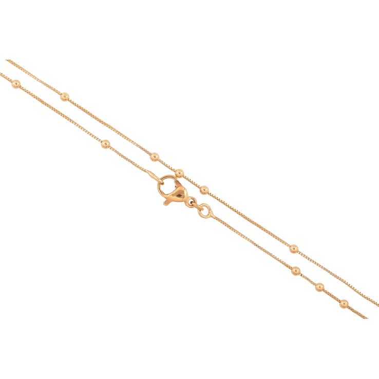 Ланцюжок Xuping M&L колір 18К "Плетіння Венеціанське з намистинами" довжина 59см х 1-2мм фото №25 Ланцюжок Xuping M&L колір 18К "Плетіння Венеціанське з намистинами" довжина 59см х 1-2мм фото №25